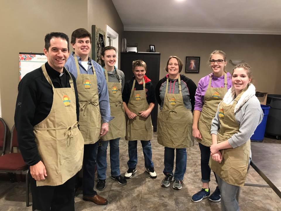 Youth Group volunteering at Sophia's Kitchen